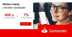 400 zł od Santander Bank za założenie Konta Jakie Chcę + 6% na lokacie